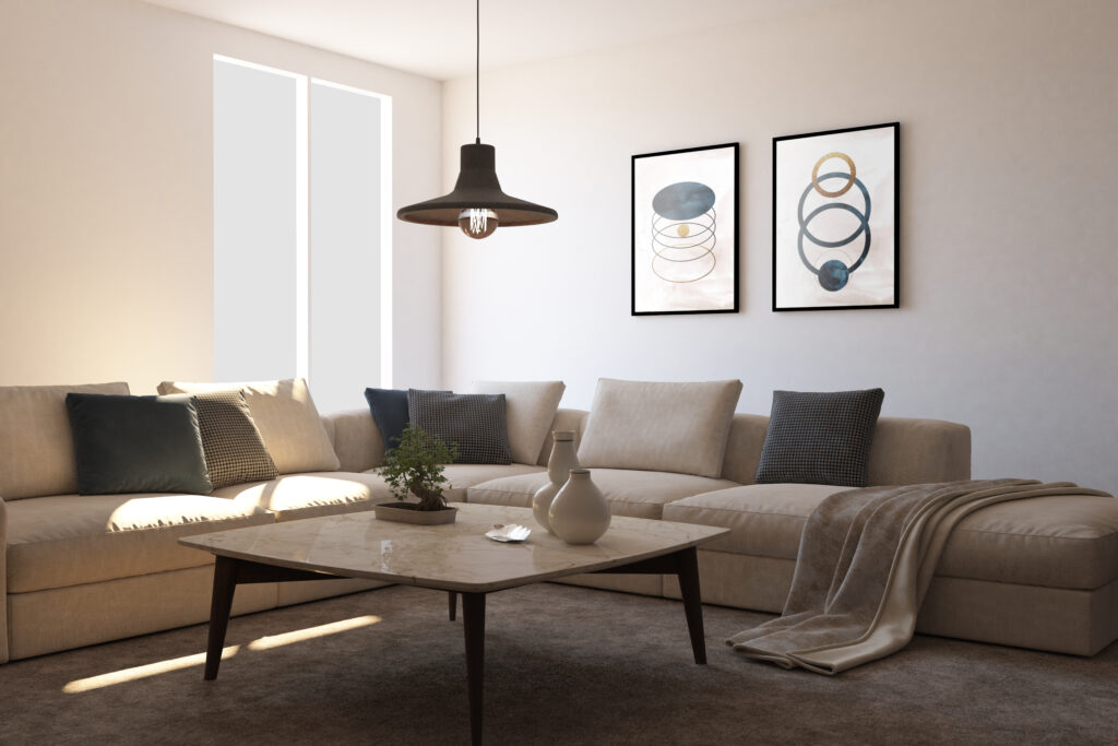 Dekorasyon Sertifika Programları 2 interior design with photoframes couch